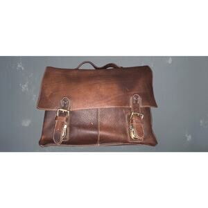 Jack & Chris Genuine Leather Messenger Bag - Distressed Brown